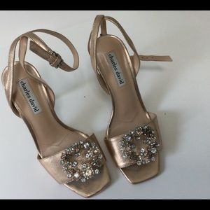 Charles by Charles David graceful straps sandals Size 5.5 M Sequins Gold Rose.